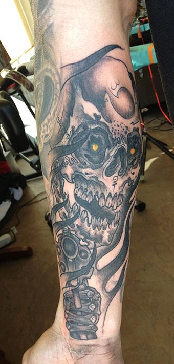 Jeff Johnson - Skull and Gun Tattoo